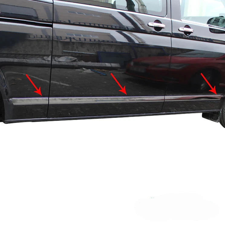 Volkswagen T6 Transporter Yan Kapı Çıtası 5 Prç. P.Çelik (L1.-LHD-Tek Sürgülü-Siyah) 2015-2022