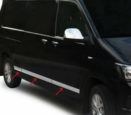 Volkswagen T6 Transporter Yan Kapı Çıtası 5 Prç. P.Çelik (Parlak) (L1.-RHD-Tek Sürgülü) 2015-2022