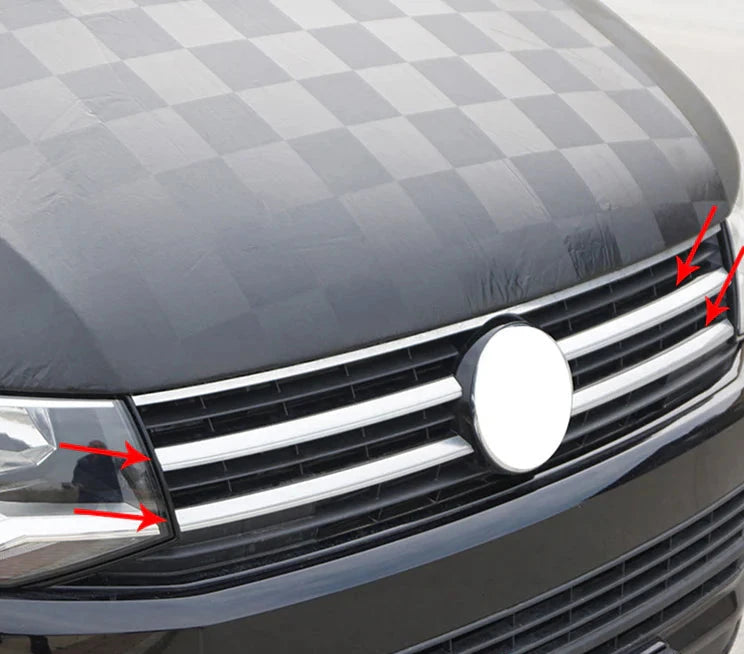 Volkswagen T6 Transporter Ön Panjur 4 Prç. P.Çelik (Parlak) 2015-2019